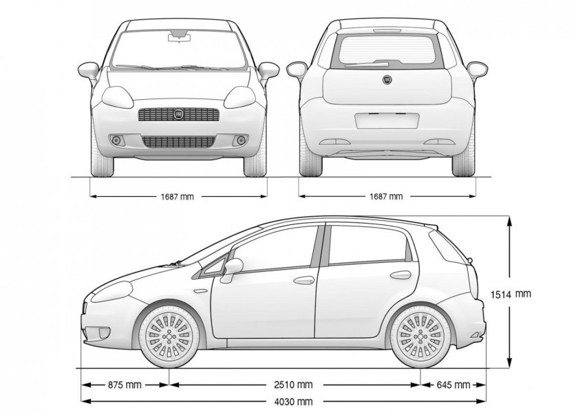 Fiat grande punto габариты