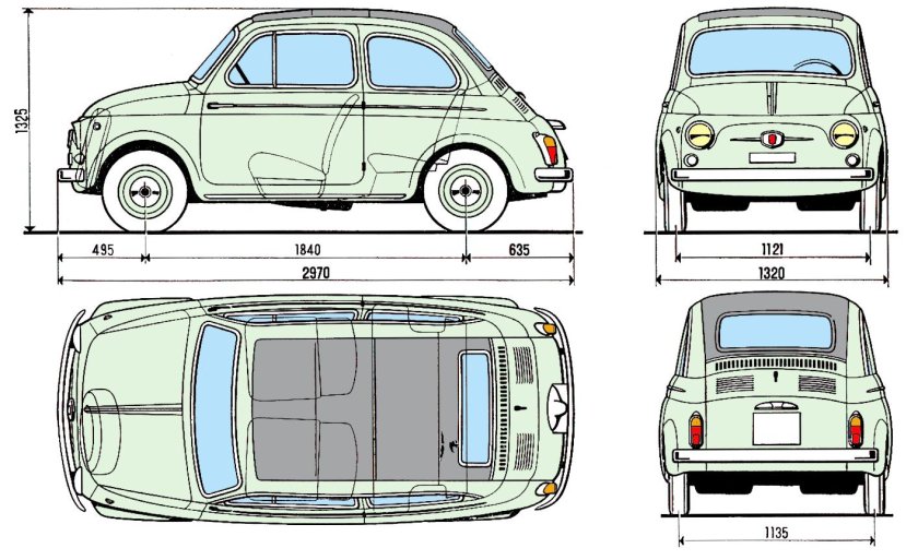 Фиат 500 чертеж