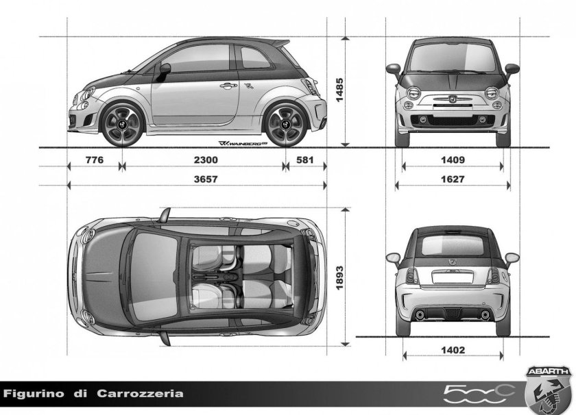 Fiat 500 габариты