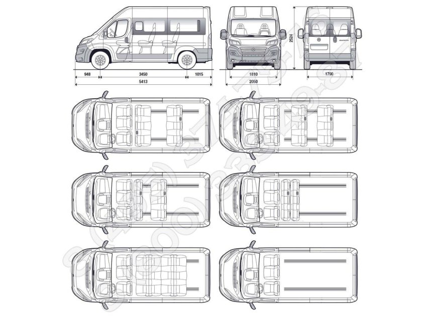 Ширина салона Фиат Дукато 244
