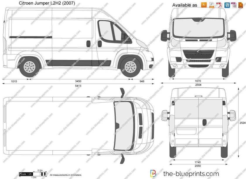 Габариты Пежо боксер l3h2