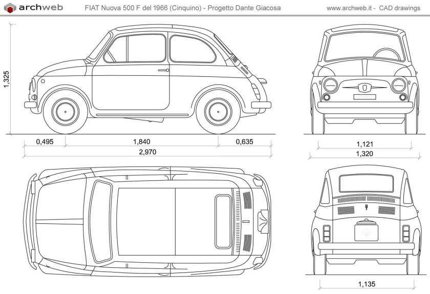 Фиат 500 чертеж