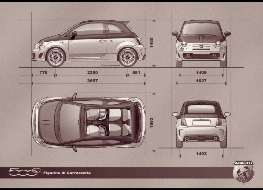 Фиат 500 габариты