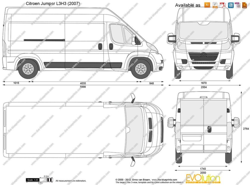 Габариты Пежо боксер l1h1