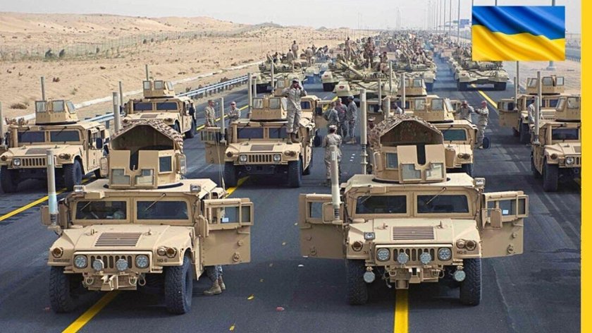 Американская Военная конвой Хамви