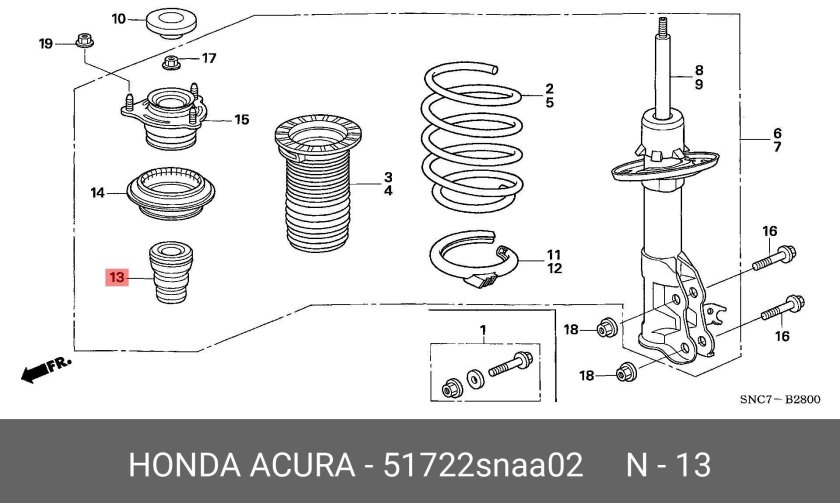 Опорный подшипник переднего амортизатора Хонда Цивик 4д
