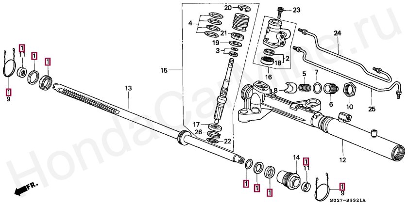 Ремкомплект рулевой рейки Honda CR-V rd1