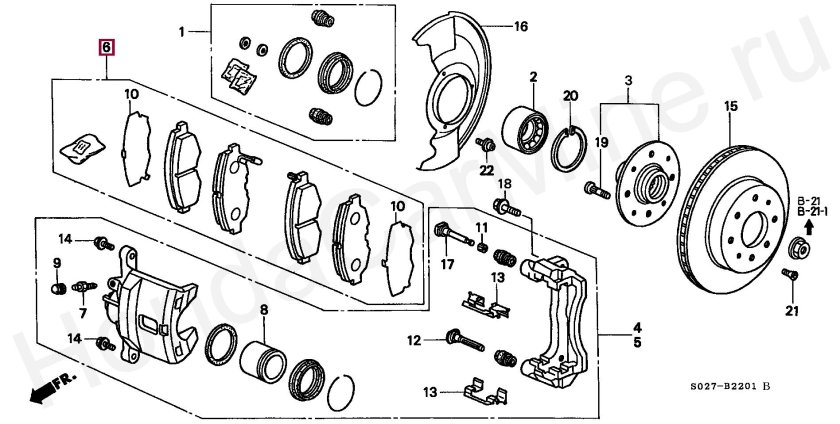 Задний суппорт Хонда Цивик 4д схема