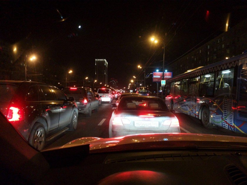 Ночные пробки в Москве