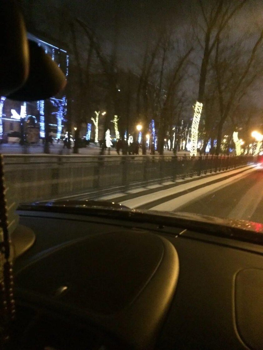 Зимняя Москва из машины