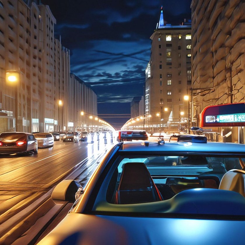 Ночная москва из машины