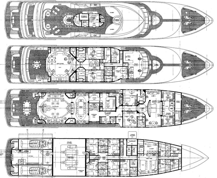 Яхта Ace 85 m план палуб