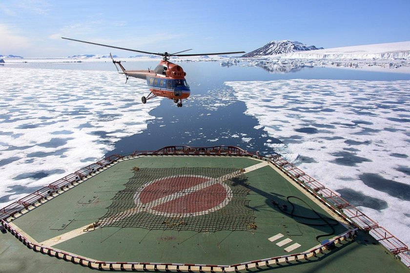 Ледокол Арктика вертолетная площадка