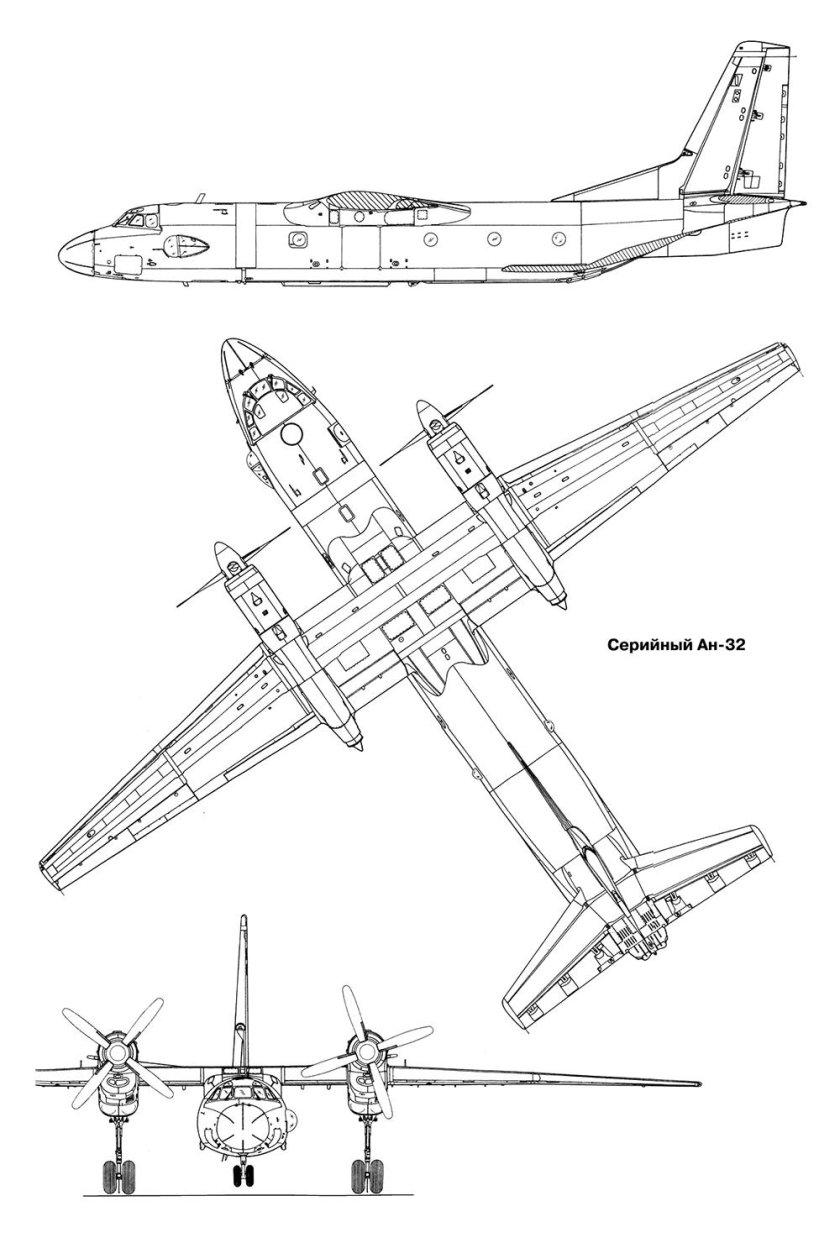АН-32 военно-транспортный самолёт