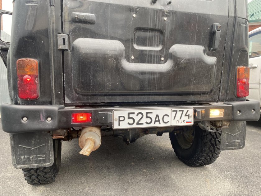 Задний силовой бампер на УАЗ Хантер