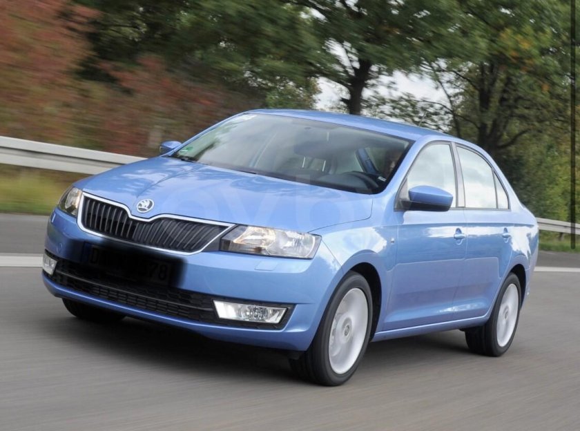 Шкода Рапид 2014 голубой