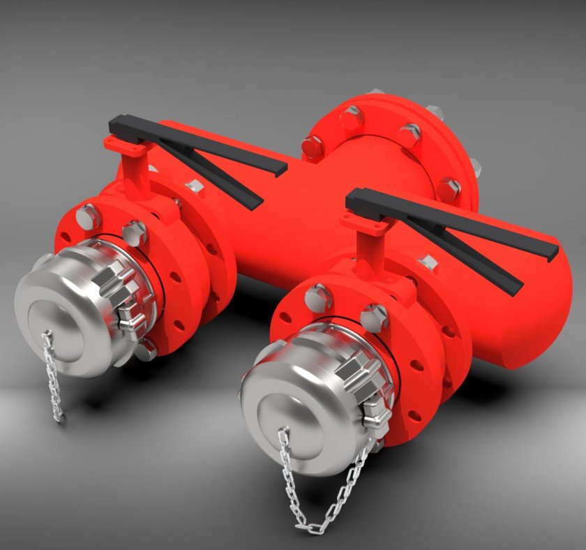 Пожарная гребенка для подключения пожарной техники