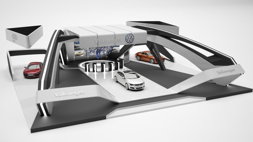 Выставочный стенд Audi 3d Max модель