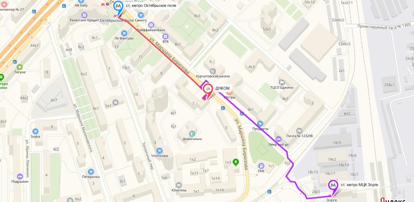 Октябрьское поле метро на карте