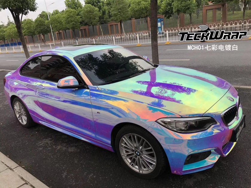 Пленка Радужный хром Аквамарин TECKWRAP Purple Blue Aquamarine mch01