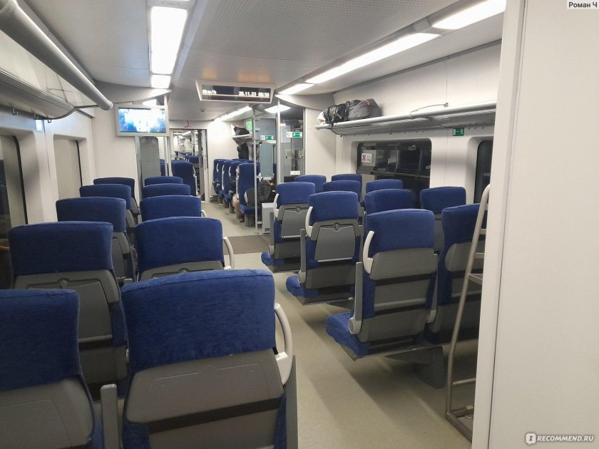 Ласточка электропоезд внутри