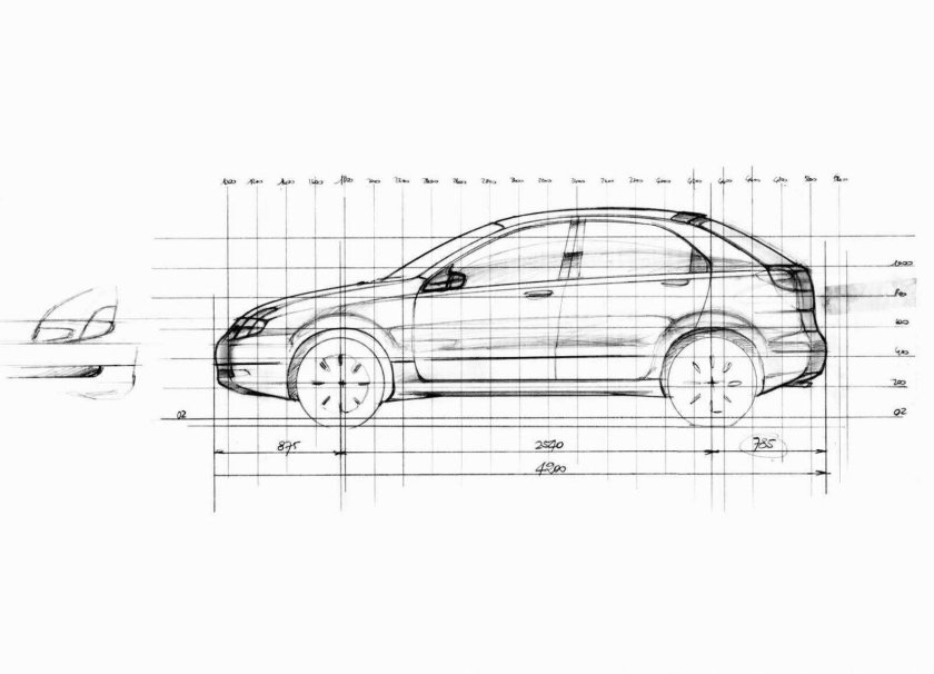 Chevrolet Lacetti седан чертеж