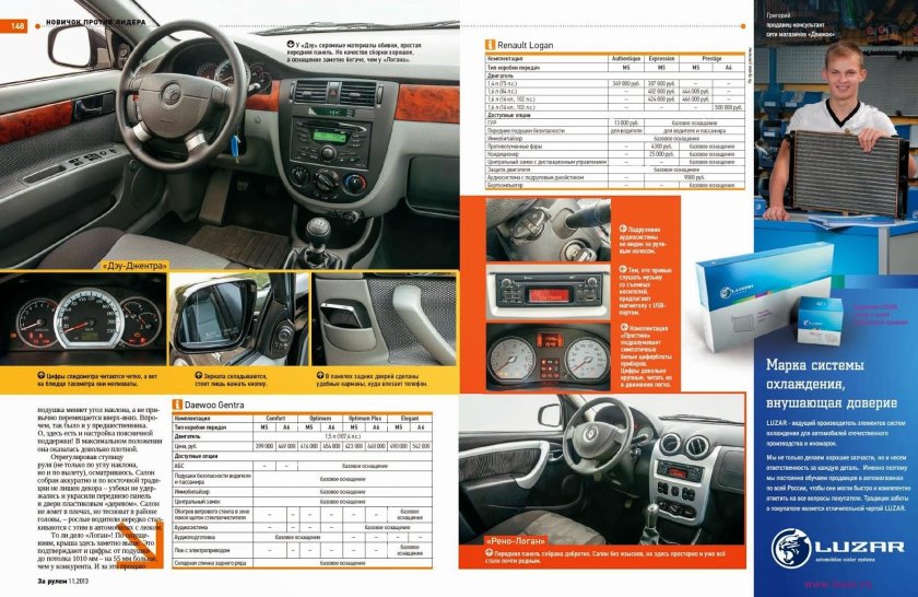 Технические характеристики Джентра