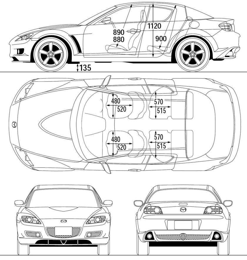 Mazda rx8 чертеж