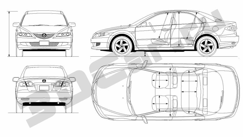 Мазда 6 2006 габариты