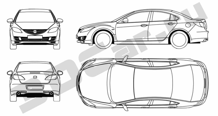 Mazda 6 GH Габаритные Размеры