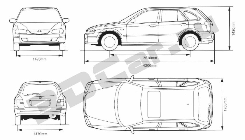Mazda familia чертеж