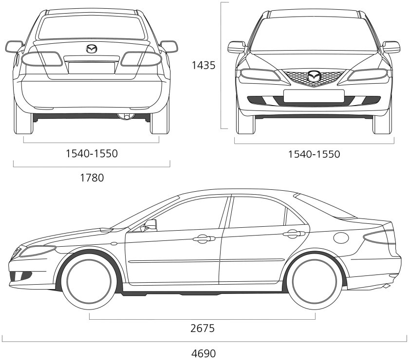 Mazda 6 gg седан габариты