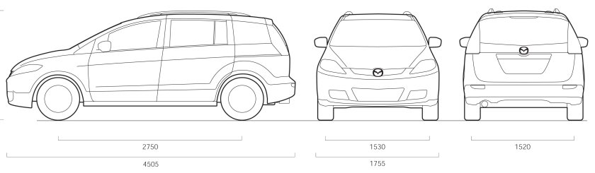 Mazda 5 габариты
