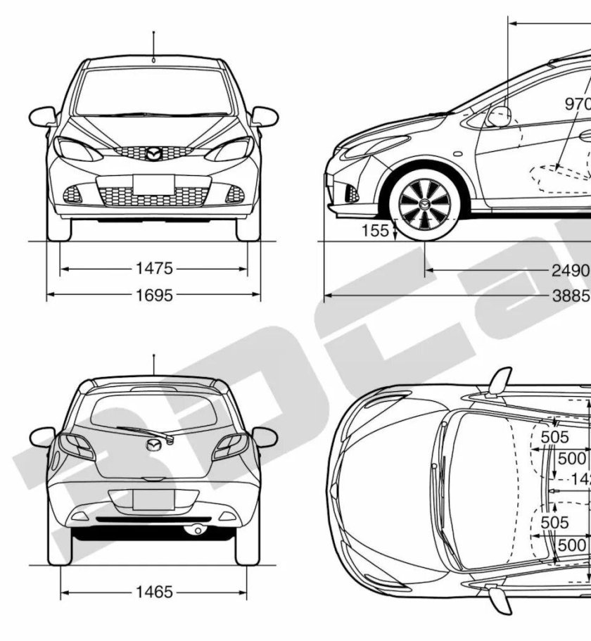 Мазда Демио габариты