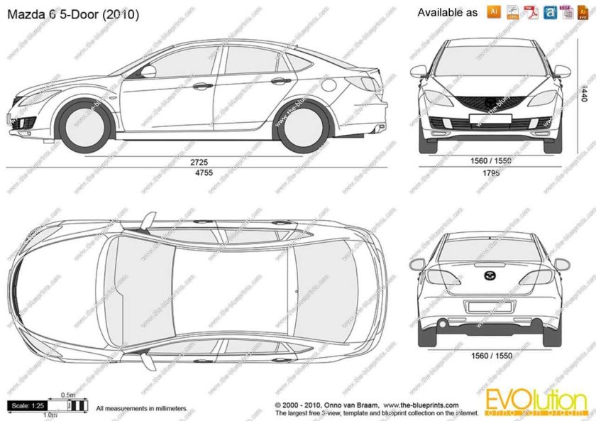 Габариты Мазда 6 GH седан