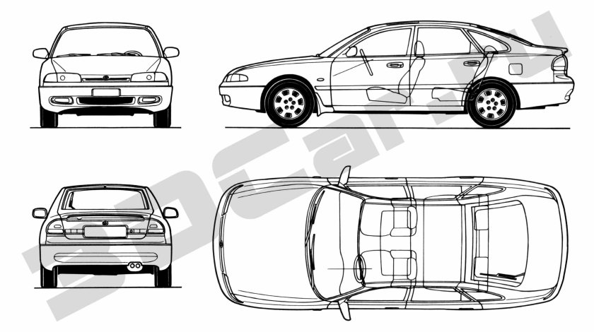 Габариты Мазда 626 ge