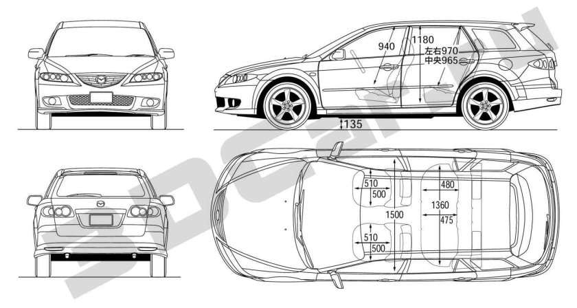 Габариты Мазда 6 gg универсал