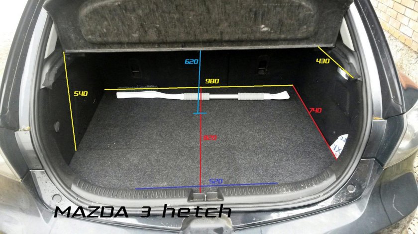 Мазда 3 габариты багажника