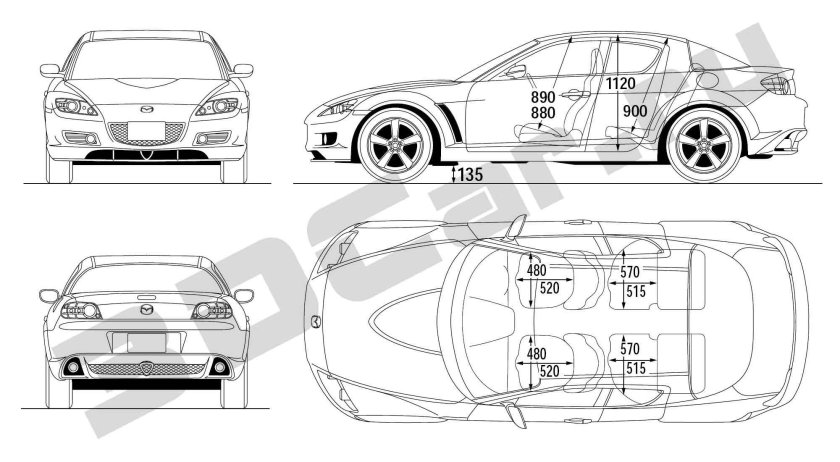 Mazda rx8 чертеж