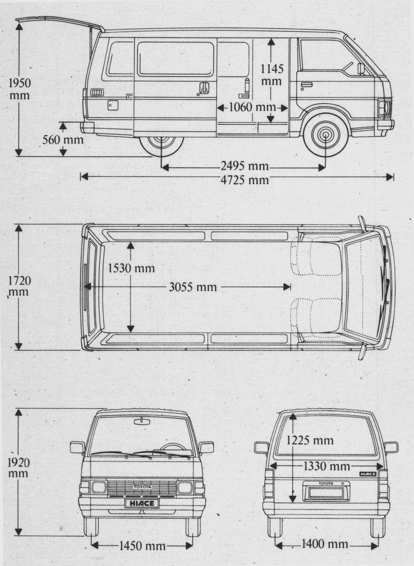 Nissan Vanette 1989 чертежи