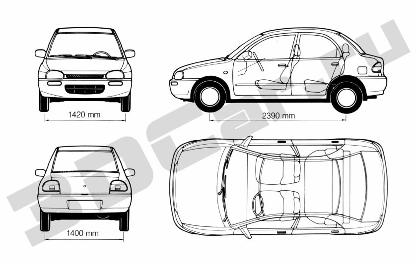 Мазда 121 вид сзади