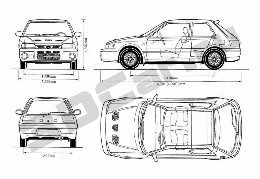 Мазда 323 чертеж