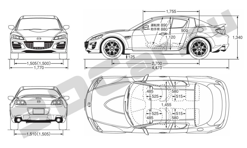 Mazda rx8 чертеж