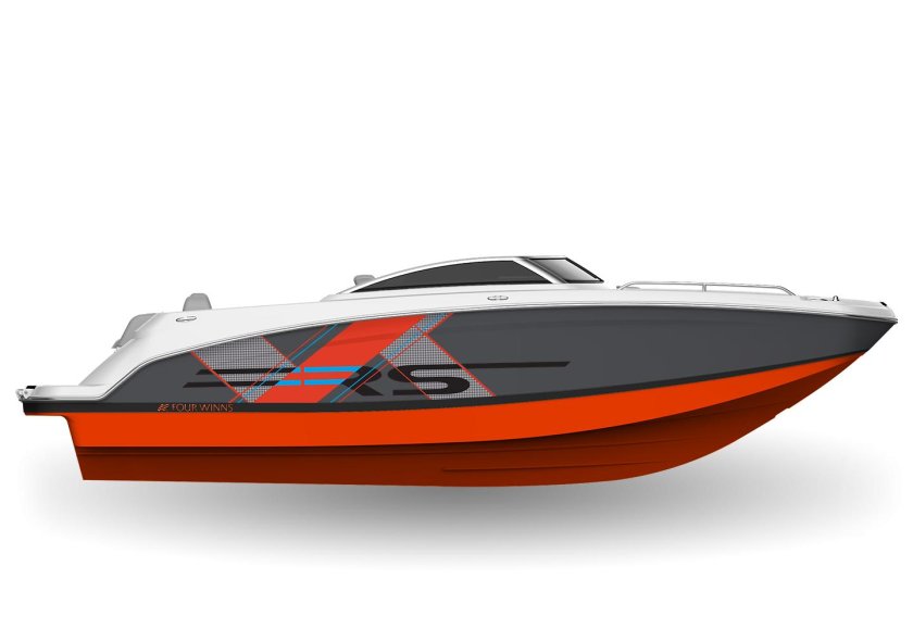 Черно оранжевый катер