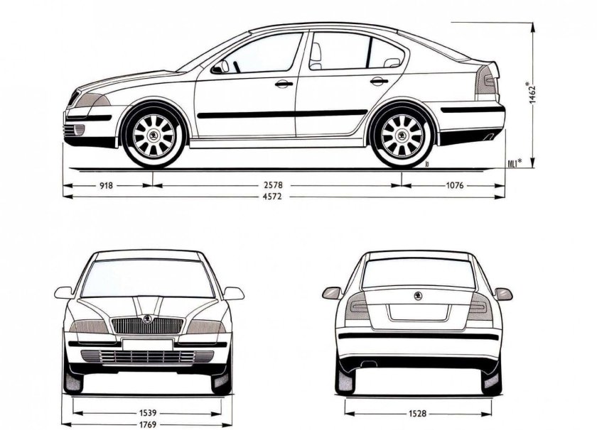 Skoda Octavia Tour чертеж