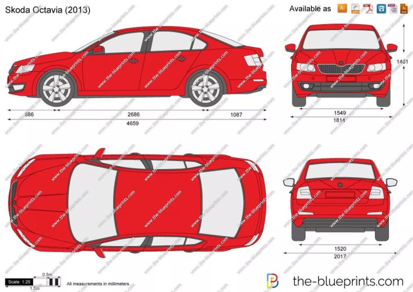 Skoda Octavia a7 Blueprints