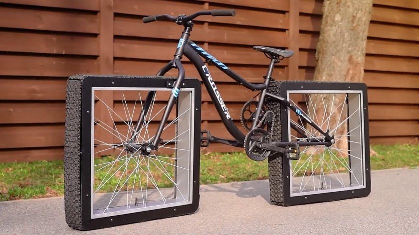 Велосипед с квадратными колесами