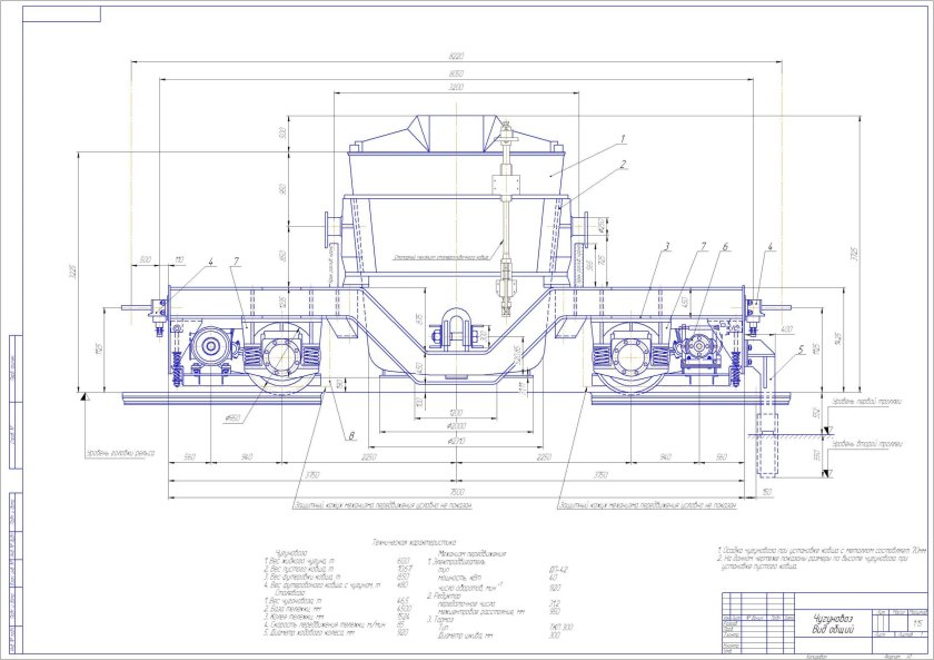 Ковш чугуновозный 100 т чертеж