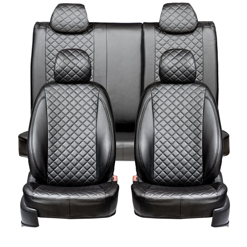 Авто чехлы с экокожи на Suzuki Splash 2010- ромб