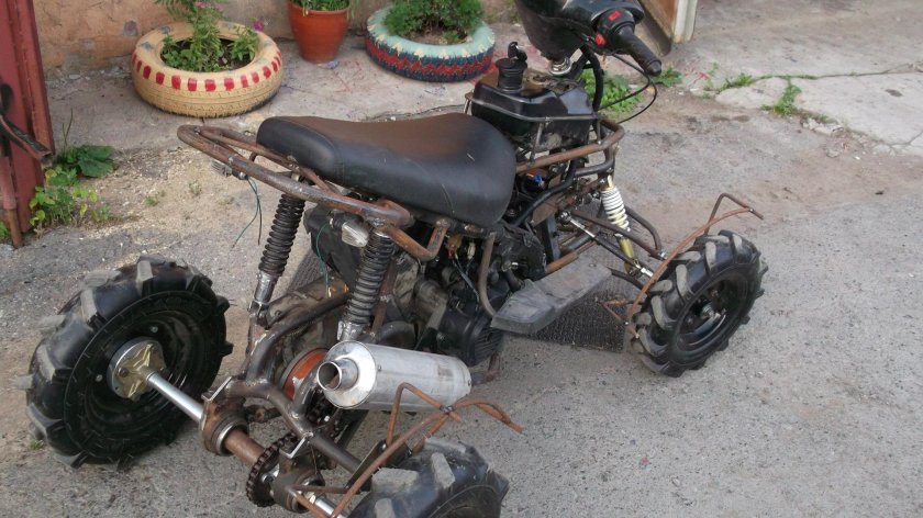 Самодельный квадроцикл из скутера 150 кубов 4т